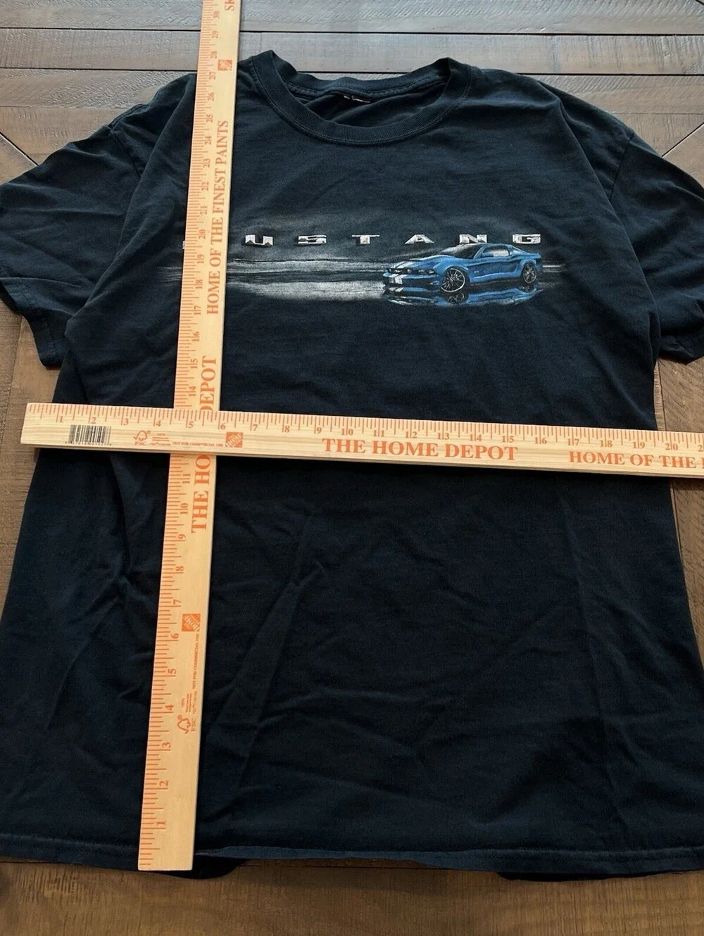Vtg 2005 Ford Mustang GT Shirt Mens Medium Black Muscle Car Horses Blue Back Hit